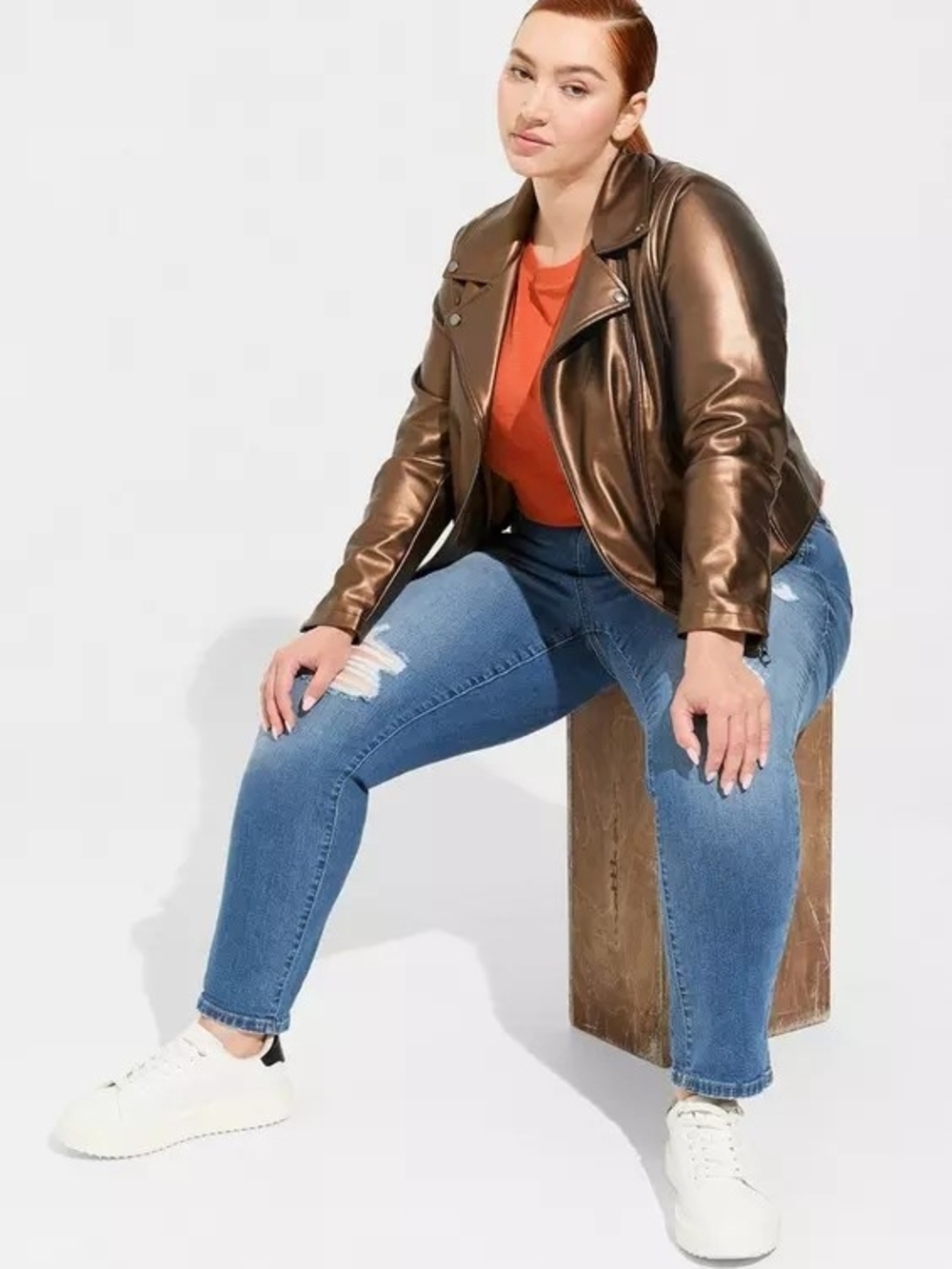 Torrid Metallic Copper Moto Jacket - Picture 3 of 7